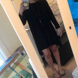 Black Slit Tunic Dress
